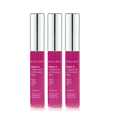 3 x Rellenos labiales con vitamina E y menta, 8 ml