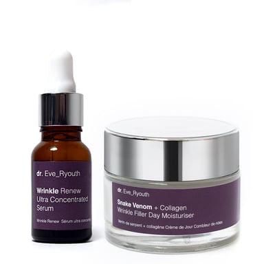 Suero ultraconcentrado Wrinkle Renew 15 ml y veneno de serpiente + crema hidratante de día rellenadora de arrugas con colágeno 50 ml
