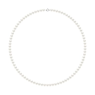 Necklace of Real Cultured Freshwater Pearls Semi Round 5-6 mm