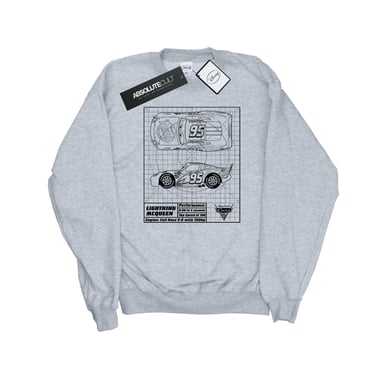 Disney Mens Cars Lightning McQueen Blueprint Sweatshirt (Sports Grey)