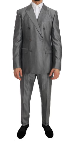 Traje Slim Fit Negro Stretch con Cristales Abeja de Dolce & Gabbana