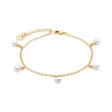 Pulsera Luxenter Tawser de Perla Blanca,acabada en oro amarillo de 18 quilates