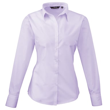 Premier Womens/Ladies Poplin Long-Sleeved Blouse (Lilac)