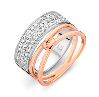 Orphelia Women's 925 Sterling Silver Ring - Silver/Rose ZR-7206