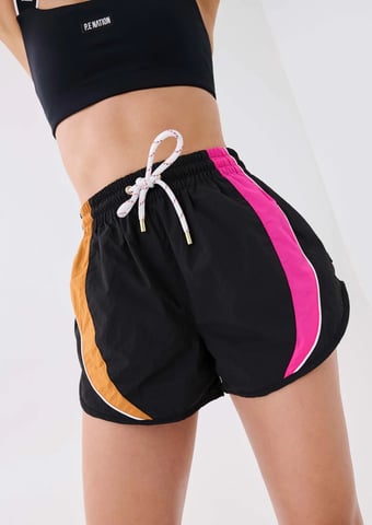 PE Nation Womens Running Track Short in Black