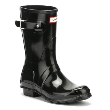Hunter Original Gloss Short Black Synthetic Wellington Boots