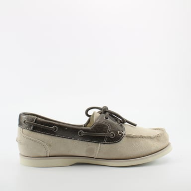 Timberland Classic Boatha Boats Beige Cuero para mujer Papas de encaje A1C2S