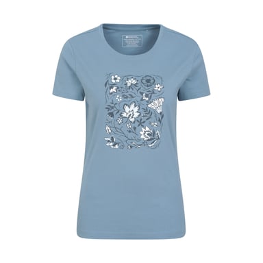 Mountain Warehouse Womens/Ladies Paisley Floral Organic T-Shirt (Blue)