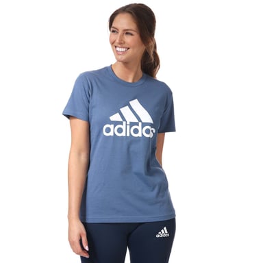 Women's adidas LOUNGEWEAR Essentials Logo T-Shirt in Blue-White