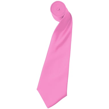 Premier Mens Plain Satin Tie (Narrow Blade) (Pack of 2) (Pink)