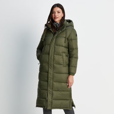 Cautley Womens Long Padded Jacket Khaki
