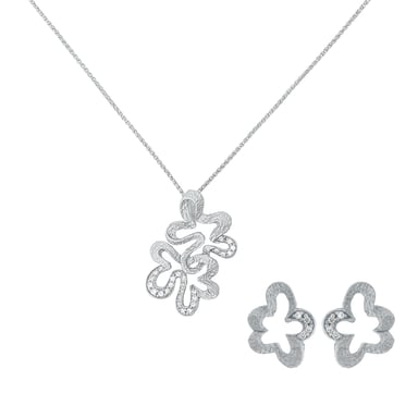 Orphelia 'Malenia' Women's 925 Sterling Silver Set: Chain-Pendant + Earrings - Silver SET-7077
