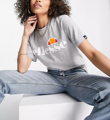 Ellesse Womens Boyfriend T-Shirt In Grey