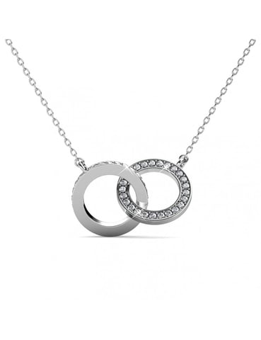 Colgantes Circle Twin - Plata y Cristal