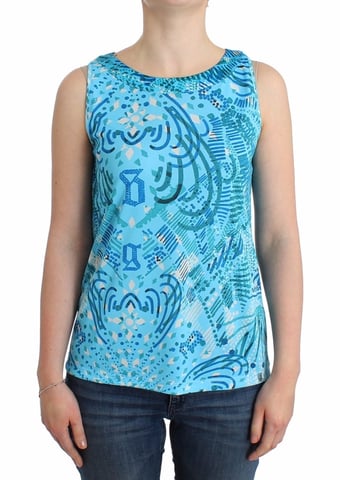 Top sin mangas estampado Galliano Blue