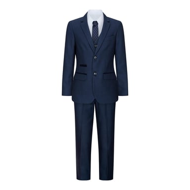 Traje de tweed azul marino de 3 piezas para niño
