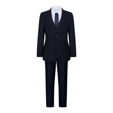Traje clásico de niño de 5 piezas azul marino