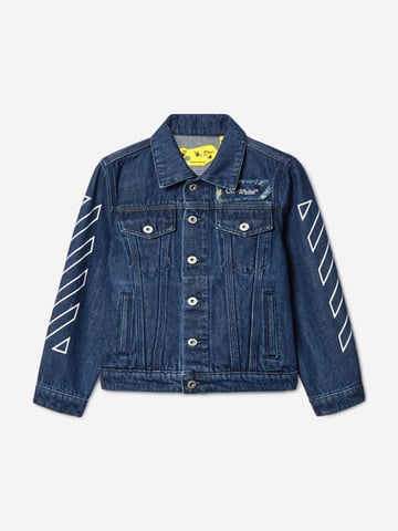Off-White Boys Bookish Patch Denim Jacket in Blue