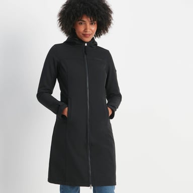 Marina Womens Extra Long Softshell Jacket Black