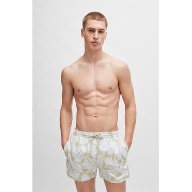 Men's Boss Bari Quick-Dry Swim Shorts in White