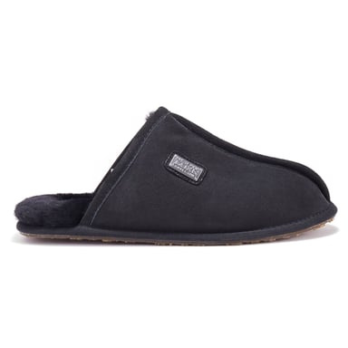 Mens Closed Mule Black Slippers