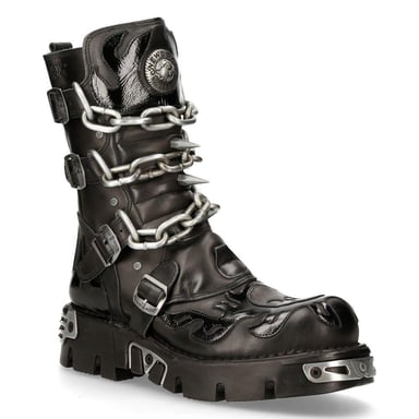 Botas góticas de media caña con púas negras de New Rock 727-S1