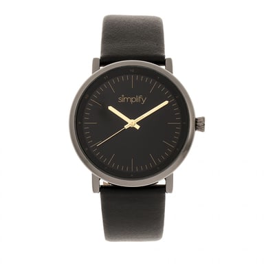 Simplifique el reloj con correa de cuero 6200