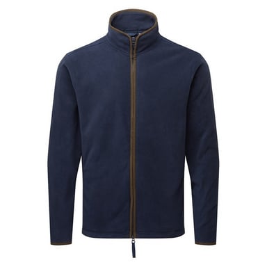 Premier Mens Artisan Fleece Jacket (Navy/Brown)