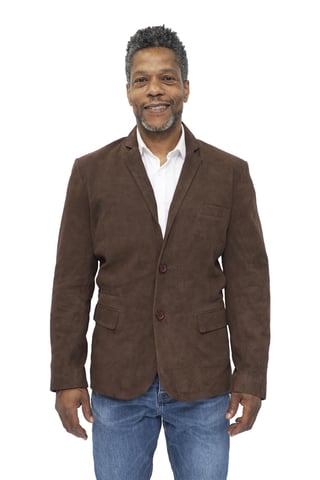 Chaqueta estilo blazer italiana de ante de cabra entallada para hombre - Alexandria