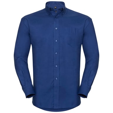 Russell Mens Oxford Easy-Care Long-Sleeved Shirt (Bright Royal Blue)