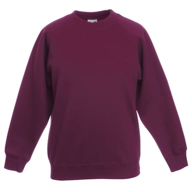 Fruit Of The Loom Childrens Unisex Raglan Sleeve Sweatshirt (Pack of 2) (Burgundy)