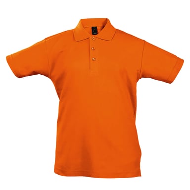 SOLS Kids Unisex Summer II Pique Polo Shirt (Orange)
