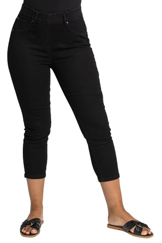 Petite Cropped Stretch Denim Jegging Cotton Capri Jean Leggings