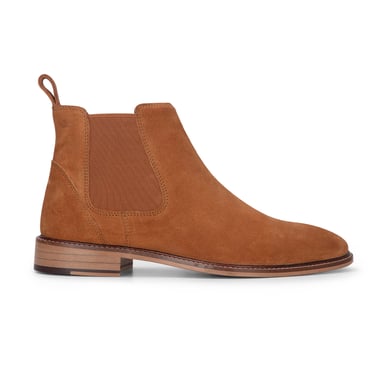 Botines Chelsea sin cordones de piel de ante color tostado para hombre de London Brogues