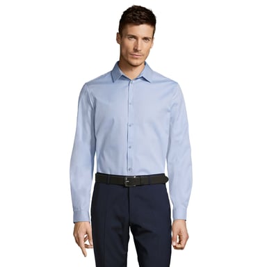 SOLS Mens Brody Herringbone Shirt (Sky Blue)