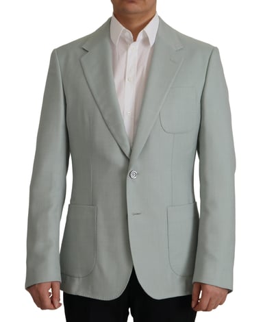 Blazer de Hombre en Seda de Cachemira Light Green de Dolce & Gabbana