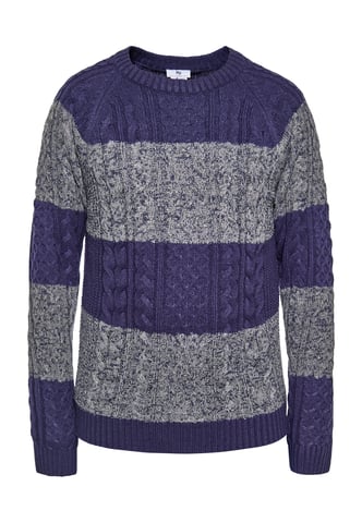 Mo Knitted pullover Men navy grey melange