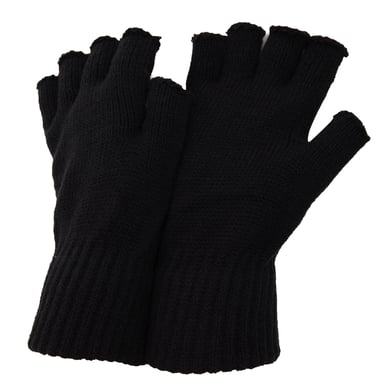 FLOSO Mens Fingerless Winter Gloves (Black)