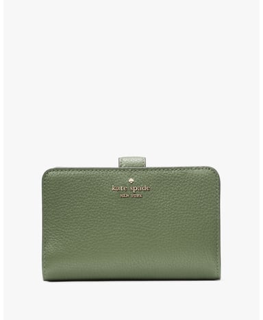 Lena Pebbled Leather Medium Compact Bifold Wallet