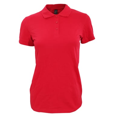 SOLS Womens/Ladies Perfect Pique Short Sleeve Polo Shirt (Red)