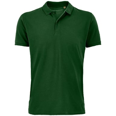 SOLS Mens Planet Pique Organic Polo Shirt (Bottle Green)