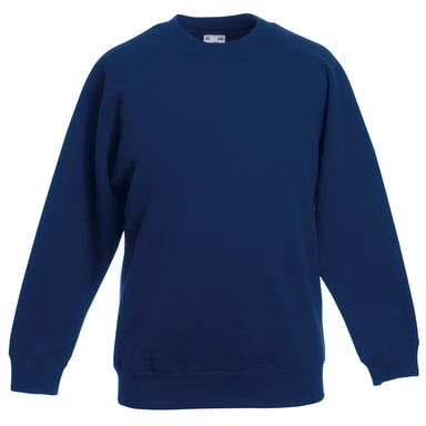 Fruit Of The Loom Childrens Unisex Raglan Sleeve Sweatshirt (Navy)