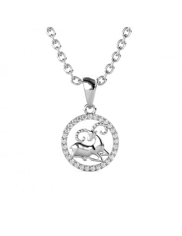 Colgantes del Zodíaco Aries - Plata y Cristal