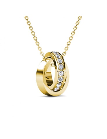 Colgantes de aro circular - Oro y cristal