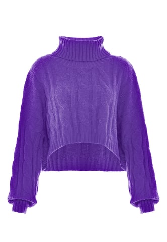 Mymo Turtleneck pullover women purple