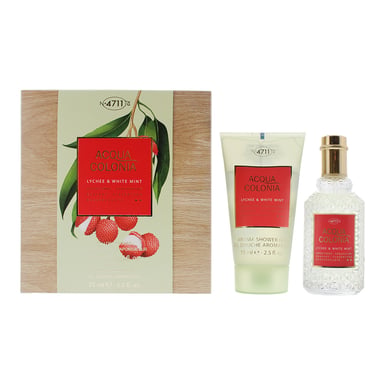 4711 Acqua Colonia Lychee & White Mint Gift Set Eau De Cologne 50ml & Shower Gel 75ml