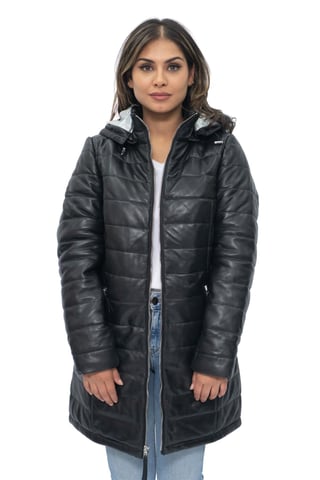 Parka acolchada de cuero para mujer - Andria