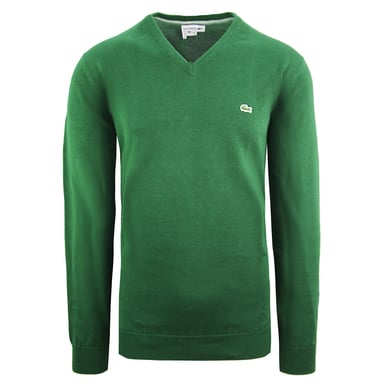 Suéter verde lacoste algodón para hombre