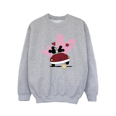 Disney Girls Mickey Mouse Car Print Sweatshirt (Sports Grey)