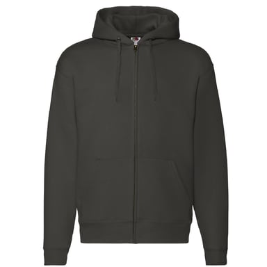 Fruit Of The Loom Mens Zip Through Hooded Sweatshirt / Hoodie (Charcoal)